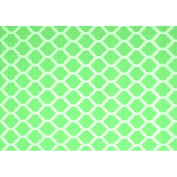 Ahgly Company Indoor Rectangle Trellis Emerald Green Modern Area Rugs, 2' x 4'