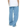 thumbnail image 4 of Cethrio Boys Athletic Sweatpants, Casual Drawstring Relaxed Fit Open Bottom Straight Leg Pants Light Blue Size 8, 4 of 5