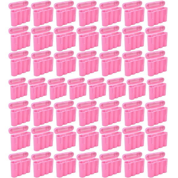 Fifty (50) EBC Battery AA AAA Pink Plastic Battery Storage Case Holder Box USA Ship