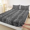 thumbnail image 3 of Manfei Aesthetic Gray Twin Sheet Sets 3pcs, Cheetah Leopard Print Twin Fitted Sheet, Safari Wildlife Flat Sheet, Ultra Soft Bedroom Decor, 3 of 7