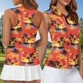 thumbnail image 5 of KUIFORTI Sunset Palm Tree Matching Couple Golf Shirts Racerback Design Golf Tennis Tank Top Soft and Comfortable Machine Washable for Golf,Tennis,Hiking,Running,Gym, 5 of 6