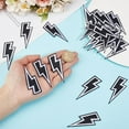 thumbnail image 3 of 30Pcs Computerized Embroidery Cloth Iron on/Sew on Patches Costume Accessories Lightning Bolt Black 65x26x1.5mm, 3 of 5