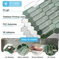 thumbnail image 4 of 12'' x 12'' Peel and Stick Backsplash,10-Sheet Self-Adhesive Wall Tiles for Kitchen Bathroom,Thicker Design in Green, 4 of 4
