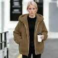 thumbnail image 5 of Xdegoge Women's Fuzzy Sherpa Fleece Jacket Hooded Zip Up Coat Winter Warm Fluffy Outwear Oversized Loose Fit Long Sleeve Shaggy Hoodie with Pockets Casual, 5 of 9