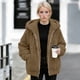 thumbnail image 5 of TaTaai Plush Lined Hooded Coat for Women， Winter Warm Fleece Jacket with Long Sleeves， Cozy Loose Fit Outerwear for Holiday Season Gift, 5 of 9