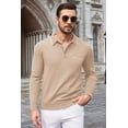 thumbnail image 3 of COOFANDY Knit Polo for Men Long Sleeve Collared Sweater Polo Business Casual Polos with Pocket, 3 of 8