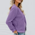thumbnail image 6 of XUNKUSGA Women's Sherpa Fleece Jacket Zip Up Long Sleeve Outwear with Pockets Solid Color Fashion Comfy Fall Hoodless Coat Bomber S-2XL, 6 of 6