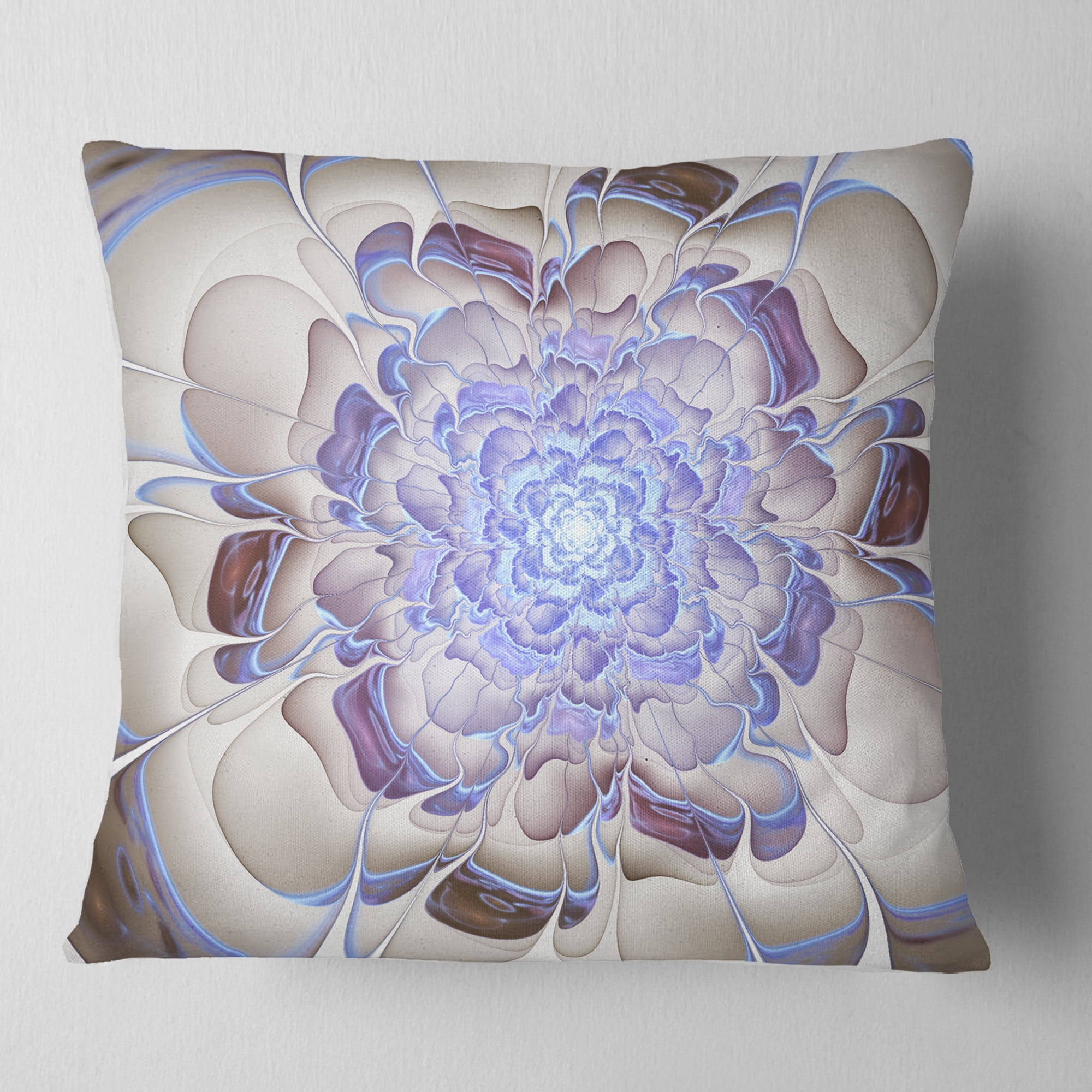 Designart 18" x 18" Blue Polyester Throw Pillow