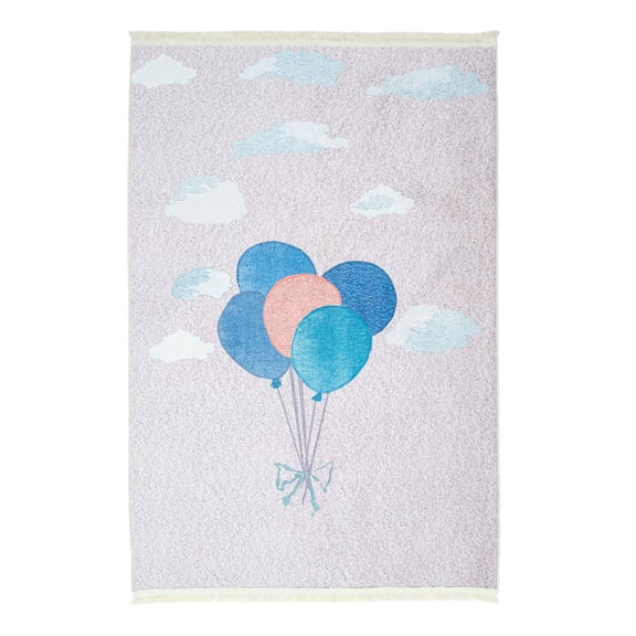 Mother Ruggers Balloon Away Machine Washable Colorful Kid's Rug