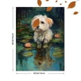 thumbnail image 3 of Cute Dog Water Lily Impressionist Canvas Print, Pet Wall Art for Living Room Bedroom Office Coffee Shop Cafe Decor, 3 of 8