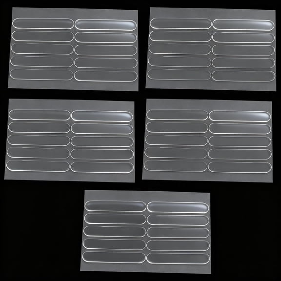 50 Pcs Clear Silicone Cabinet Door Bumpers, Self-Adhesive Sound Dampening Pads for Drawers, Table Tops - Transparent Protection Strips for Wall