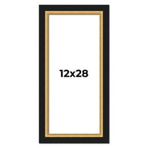 12x28 Frame Gold Real Wood Picture Frame Width 2.25 Inches | Interior Frame Depth 0.5 Inches |