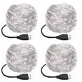 thumbnail image 3 of Paquete de 4 luces LED de hadas con enchufe USB, luces de cadena de cobre para decoración de árboles de Navidad, fiestas, bodas y habitaciones interiores, 3 of 5