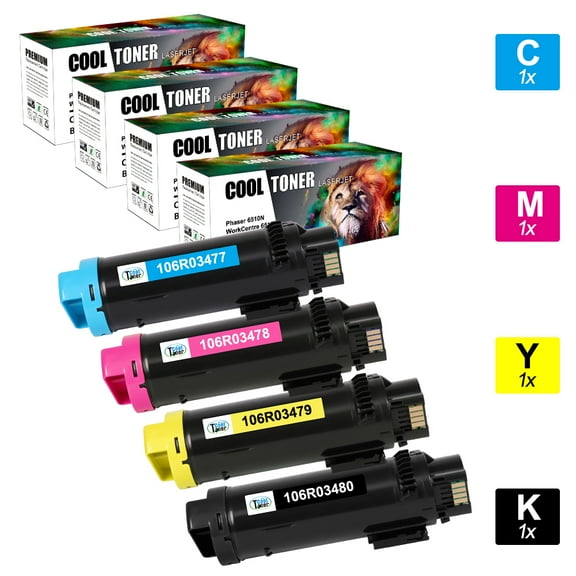 6510 6515 Toner Cartridge Replacement Compatible for Xerox Phaser 6510 Ink 106R03480 106R03477 106R03478 106R03479 WorkCentre 6515 Printer Ink (Black,Cyan,Magenta,Yellow 4-Pack)