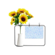 thumbnail image 1 of Geometría ondas azules patron Japon Tarjeta de bendición de jarrón de girasol artificial, 1 of 3