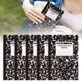 thumbnail image 2 of 5 Pack Composition Notebook,Wide Ruled Composition Book,Marble College Ruled Composition Notebooks,5.5"x8.2",Sewn Binding Journal,30 Sheets,Thick Lined Paper Notebook,Classroom Essentials(Black), 2 of 8