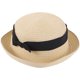 thumbnail image 1 of Sombrero de paja con ala ancha enrollable y lazo para mujer y niña, estilo bombín para playa, para verano (beige), 1 of 7