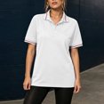 thumbnail image 5 of Summer Polo Shirts for Women Golf Button Collared Short Sleeve Tops Lightweight Work Blouses, M, 5 of 5