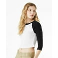thumbnail image 2 of Bella & Canvas B15906005 Women Micro Rib 3 by 4 Raglan Sleeve Baby T-Shirt, White & Black - Large, 2 of 5