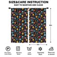 thumbnail image 2 of Blackout Kids Curtains,Black Colorful Skull Bone Pattern Childrens Insulated Curtains Set Of 2,Bedroom Essentials,Toddler Room Decor 42x84in(106x213cm), 2 of 5