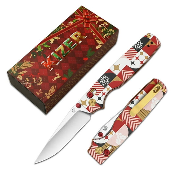 Kizer Original 2 Limited Christmas Edition Folding Knife 14C28N Blade G10 Handle V3605.2MC1