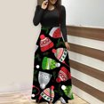 thumbnail image 2 of Vestidos de Navidad Para Mujer Estampado de Manga Larga Cuello Redondo Vestido Largo Playa Casual Maxi Sundress Odeerbi ODB202969, 2 of 6
