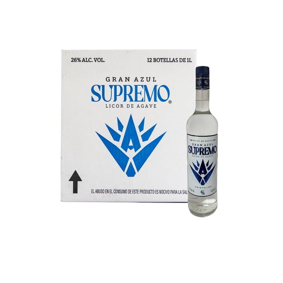 Caja Licor De Agave Gran Azul Supremo Cristalino 1000 Ml Gran Azul Supremo Licor de Agave