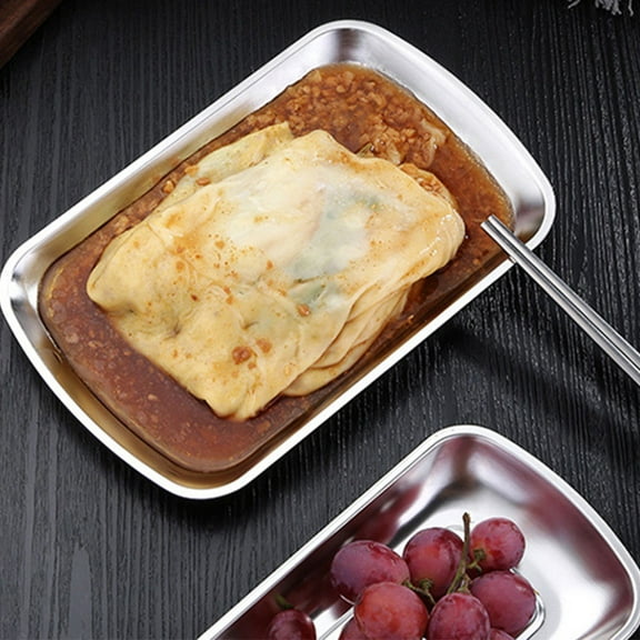 WHAMVOX Stainless Steel Roast Meat and Fruit Serving Plate - Elegant Platter for Dining and Entertaining