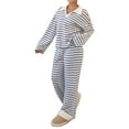 thumbnail image 2 of Lounge Sets for Women 2 Piece Sweater Sets Striped Long Sleeve Pullover Top Matching Set Fall Outfits Blue S, 2 of 6