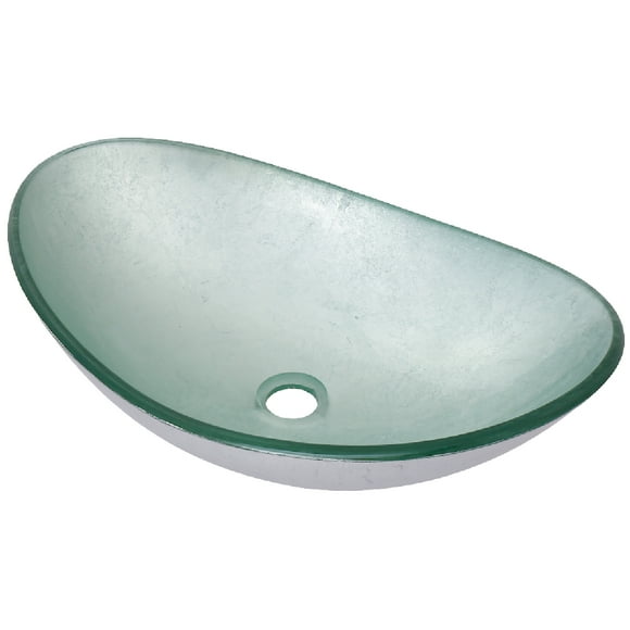 Novatto TIG-7032-8031 Évier de Salle de Bain en Verre Ovale Argento