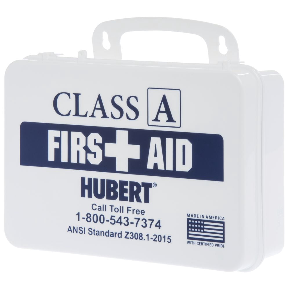 HUBERT® First Aid Kit with White Plastic Case Class A - 10" L x 3" D x 7" H