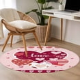 thumbnail image 4 of Round Rugs 3.3Ft, Light Pink Valentines Day Round Area Rug Washable Indoor Throw Carpet, Love Hearts Romantic Farmhouse Soft Non Slip Circle Rug for Laundry Room Patio Home Decor Aesthetic, 4 of 8