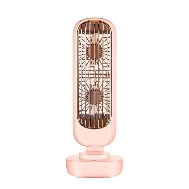 Small Desk Tower Fan 3 Speed Portable USB Mini Cooling Tower Fan Dual Air Circulation