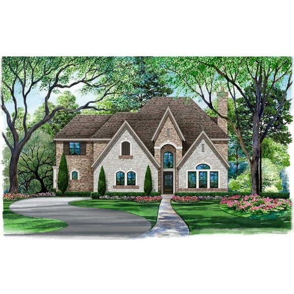 015-928: Luxury Traditional 4 Bed, 5 Bath Luxury Home Plan, 4861 Sq Ft: Full Blueprints with License to Build by Home Plan Marketplace - Lesuto