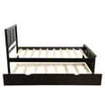 thumbnail image 3 of Platform Storage Bed with Trundle, Twin Size Platform Bed Frame with Headboard and Footboard, Wood Slats Support Legs Mattress Foundation, No Box Spring Needed, Espresso, 3 of 7