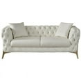 thumbnail image 5 of Meridian Furniture Aurora Cream Vegan Leather Loveseat, 5 of 11