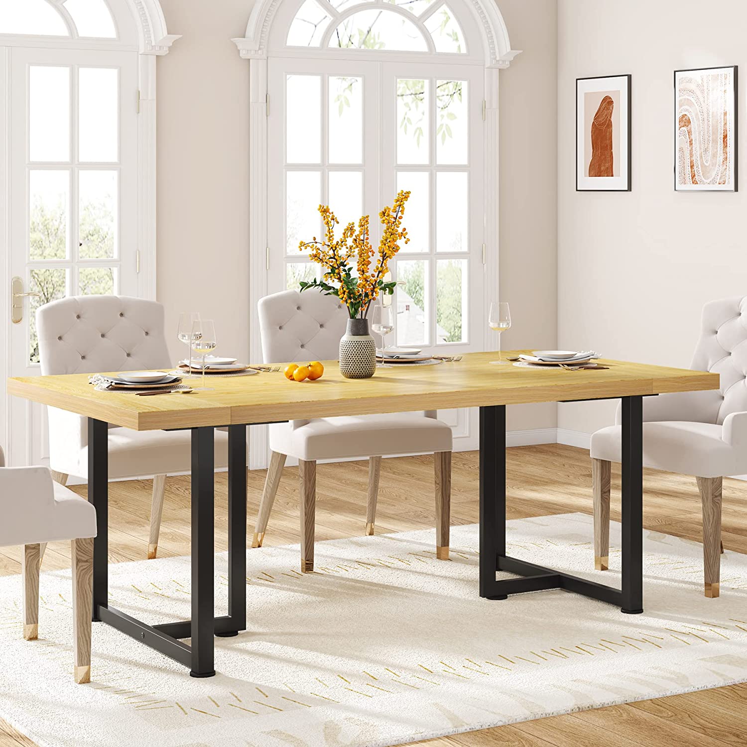 Tribesigns Dining Table Kitchen Table for 6, Rectangular Table with ...