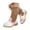 Khaki, variant on Toddler Little Big Kids Girls Mid Calf Boots Cowgirl Cowboy Sequin Round Toe Western Riding Horse Booties