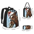 thumbnail image 2 of Pofeuu Christmas Horse Print Backpack Travel Backpacks With Lunch Bag Pencil Bag Set 3 pcs Set Cartoon Backpack, 2 of 7