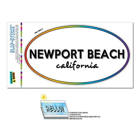 Newport Beach, CA - California - Rainbow - City State - Oval Laminated (Best Sushi In Newport Beach Ca)