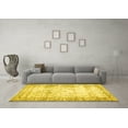 thumbnail image 3 of Ahgly Company Indoor Square Abstract Yellow Contemporary Area Rugs, 3' Square, 3 of 4