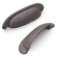 thumbnail image 1 of Tirador para gabinete Hickory Hardware, hierro rústico, perforación de 9,6 cm, 1 of 9