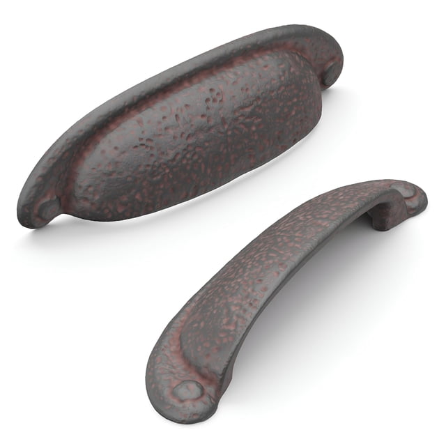 Tirador para gabinete Hickory Hardware, hierro rústico, perforación de 9,6 cm