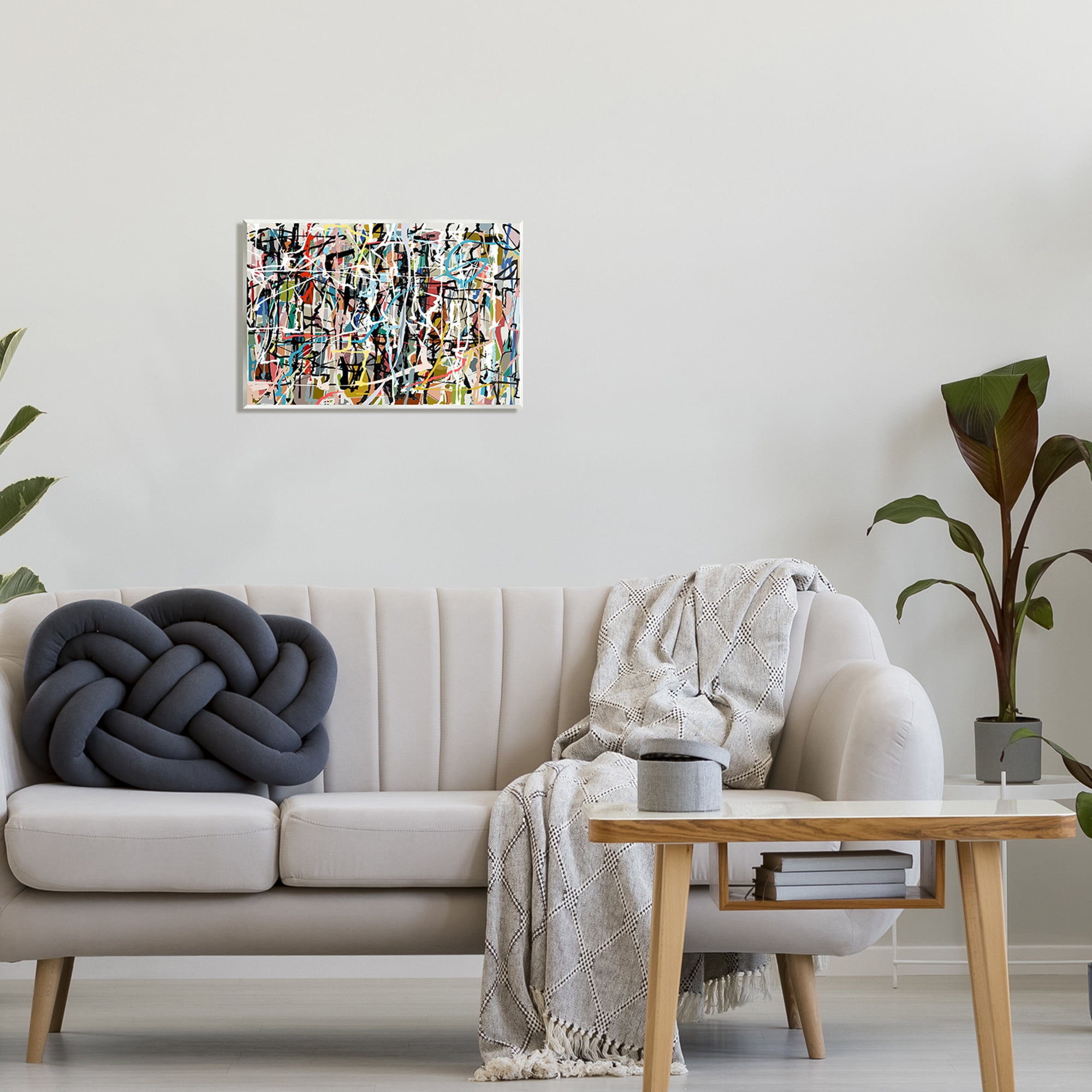 Stupell Industries Abstract Paint Splatter Composition Abstract Painting Unframed Art Print Wall Art, 19 x 13