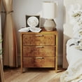 thumbnail image 6 of Farmhouse Nightstand with 3 Drawer, Distressed Wood COZAYH Rustic Accent Dresser, Burl Finish Bedside Table for Bedroom, Entryway, Fully Assembled, Brown, 6 of 9
