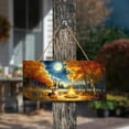 thumbnail image 3 of Hello Fall Abyssinian Enjoys Warm Campfire Autumn Night Bright Moon Landscape Wood Sign Cat Lover Kitten Owner Gifts Hanging Wall Home Decor - 01008, 3 of 5