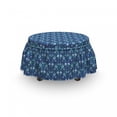 thumbnail image 3 of Floral Ottoman Cover, Pumpkin and Bindweed Pattern, 2 Piece Slipcover Set with Ruffle Skirt for Square Round Cube Footstool Decorative Home Accent, Standard Size, Multicolor, by Ambesonne, 3 of 5