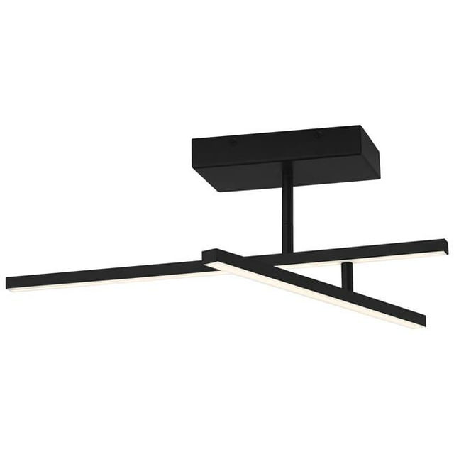 Access Lighting 63077LEDD-MBL-ACR 5 in. Duo Matte Black LED Semi-Flush Ceiling Light, Acrylic Lens