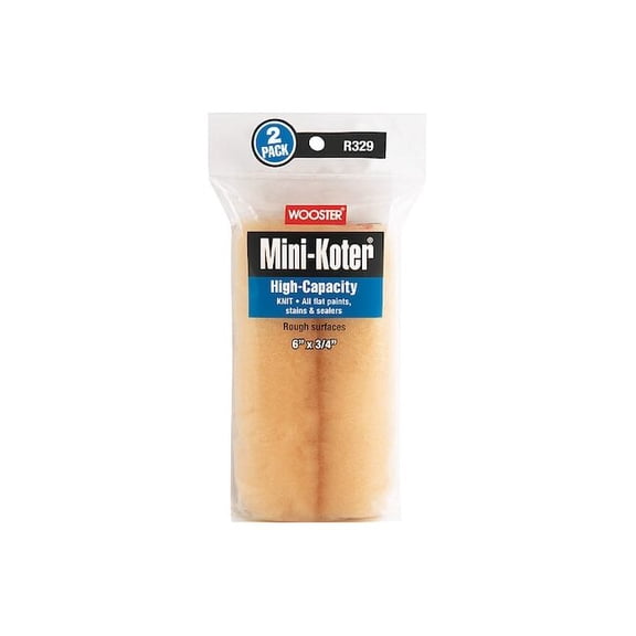 Wooster 6" Mini Paint Roller Cover, 3/4" Nap, Fabric R329-6