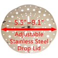 thumbnail image 3 of Tapa abatible Otoshibuta Tamaño flexible - Tapa abatible para cocinar Tapa ajustable de acero inoxidable Cesta de vapor de 5,5 a 9,1 pulgadas, 3 of 5